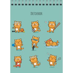 Скетчбук спираль (А6+ 40л 100г/м2) День кота, ТС6404736 Канц Эксмо