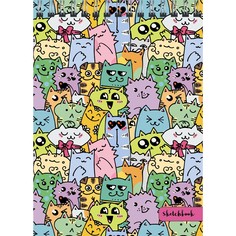 Скетчбук спираль (А6+ 40л 100г/м2) Коты, ТС6404732 Канц Эксмо