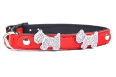Ошейник для собак ZOOLESZCZ "Jewel", красный, обхват шеи 30 см