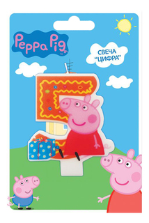 Свеча для торта Peppa Pig цифра 5