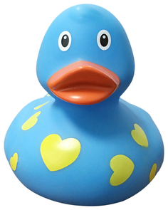 Игрушка для купания Веселые Ути-пути Уточка голубая в сердечках 1042