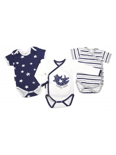 Комплект боди 3 шт Lucky Child темно-синий р.80