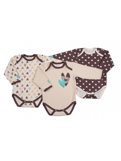 Комплект боди 3 шт Lucky Child Коричневый р.62