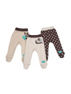 Комплект ползунков 3 шт Lucky Child Коричневый р.74