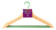 Вешалки 3 шт, 44,5*1,2*23 см, "Дуб" с нескользящей зеленой перекладиной EL Casa