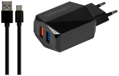 Сетевое зарядное устройство Jet.A UC-C23 2 USB 2,4A Black