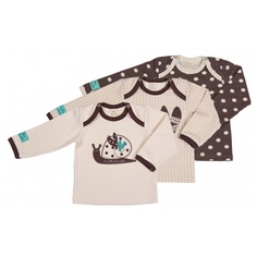 Комплект лонгсливов 3 шт Lucky Child Коричневый р.68