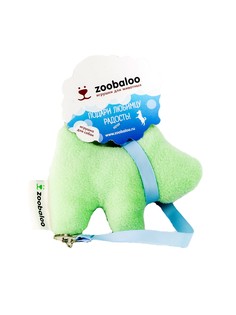 Игрушка для собак Zoobaloo "Собачка" мягкая на поводке с карабином, ментоловая, 15 см