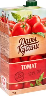 Сок томатный Дары Кубани с мякотью, солью и сахаром 2 л