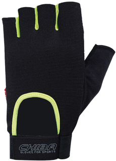Перчатки для фитнеса мужские Chiba Allround Line Fit, черные/неон, XL INT