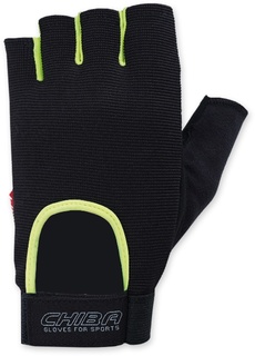 Перчатки для фитнеса мужские Chiba Allround Line Fit, черные/неон, S INT