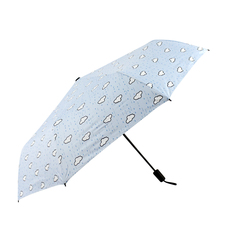 Зонт складной Kawaii Factory Тучки, голубой