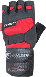 Перчатки для фитнеса мужские Chiba Workout Line Wristguard III, черно-красные, M INT