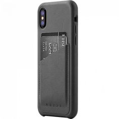 Чехол Mujjo Full Leather Wallet Case для iPhone X Grey