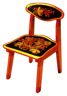 Стул детский 1 рост с хохлом росписью ЯГОДА/ЦВЕТОК