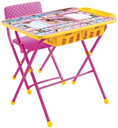 Комплект мебели Nika kids Азбука: Маша и Медведь стол 60х45 см с пеналом и стул розовый