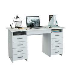 Стол письменный с ящиком МФ Мастер Милан-10Я 60x143,6x75, белый Mf Master