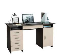 Стол письменный с ящиком МФ Мастер Милан-7Я 60x143,6x75, венге/дуб молочный Mf Master