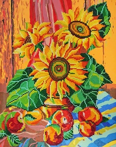 RA016/Натюрморт с подсолнухами - алмазная картина-раскраска Color KIT