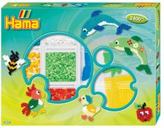 Набор для термомозаики 2400 шт, квадрат, дельфин, подопугай Hama 3717