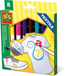 Фломастеры по текстилю SES Creative 8 цветов 00269