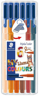 Фломастеры Staedtler Triplus Color Лама 1 Мм, 6 Цветов