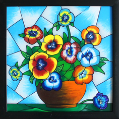 HL010/Анютины глазки - картина - витраж Color KIT