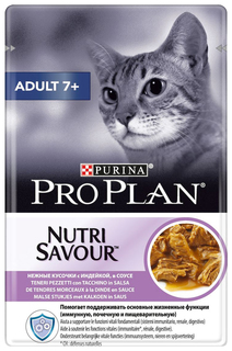Влажный корм для кошек PRO PLAN Nutri Savour Adult 7+, индейка, 24шт, 85г