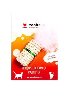 Когтеточка для кошек сизалевая Zoobaloo цилиндр с марабу, 10 см