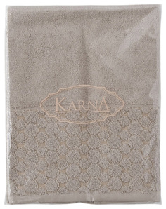 Банное полотенце KARNA Ponpon бежевый