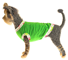 Майка для собак Happy Puppy Веселый щенок, зеленый, XL