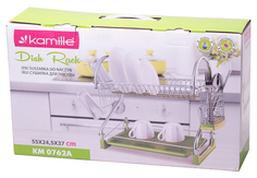 Сушилка для посуды 2-х ярусная Kamille 0762А Зеленый