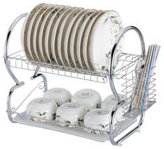 Сушилка для посуды 2-х ярусная Kamille 0764 Серый