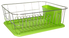 Сушилка для посуды Kamille 0763A Серебристый, зеленый