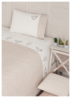 Комплект постельного белья BOVI Wild Travel односпальный Песочный