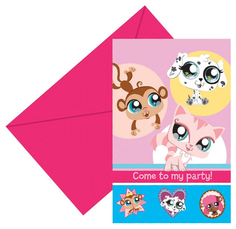 Приглашения в конвертах Procos «Маленький зоомагазин (LPS)», 6 шт.