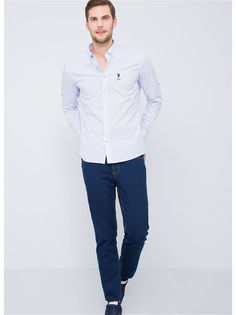 Рубашка Мужская U.S. POLO Assn. голубая M