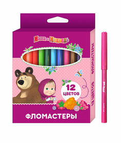 Фломастеры 12 цветов Маша и Медведь Росмэн