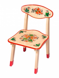 ХОХЛОМА Стул детский 2 рост с худож.росписью ЯГОДА/ЦВЕТОК по 2 в кор 550h 8215