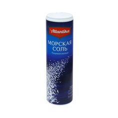 Соль пищевая морская мелкая Атлантика пластиковая туба 0.250 кг No Brand