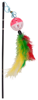 Игрушка для кошек Грызлик Ам Дразнилка-удочка Погремушка с перьями №2 50 см 41.GR.026