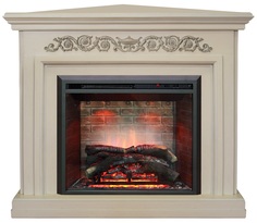 Керамический электрокамин Real-Flame Leticia 26 WT с очагом 3D Novara 26