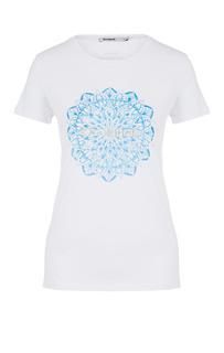 Футболка женская Desigual 19SWTK41 1000 белая/синяя/бежевая XS