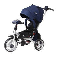 Велосипед детский трехколесный Moby Kids Leader Eva Car свет, звук Синий