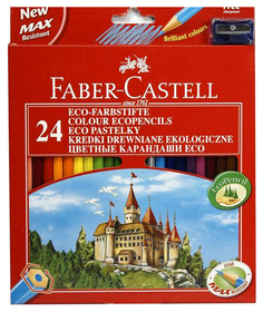 Цветные карандаши Faber Castell ECO Замок с точилкой 120124 24 цвета