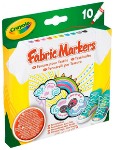 Набор фломастеров для росписи по ткани Crayola Fabric Markers, 10 штук 58-8633
