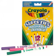 Crayola 12 тонких фломастеров супертипс ярких цветов
