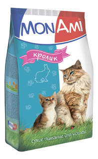 Сухой корм для кошек MonAmi, кролик, 10кг