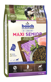 Сухой корм для собак Bosch Maxi Senior, для пожилых крупных пород, домашняя птица, 2,5кг