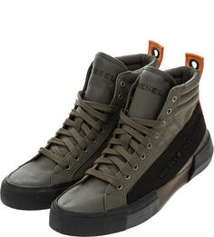 Мужские кеды DIESEL Y01914 P2165 H7105 хаки/оранжевые/черные 40